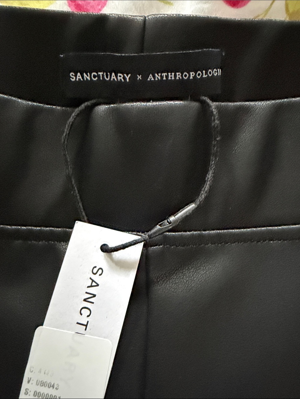NWT Sanctuary x Anthropologie Black Faux Leather leggings size large
